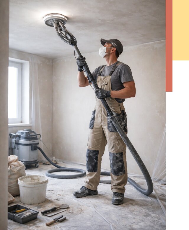 Шлифовка потолка в Снежинске от 3637 руб. — услуги шлифования потолка | ОТДЕЛОЧНИК-Снж