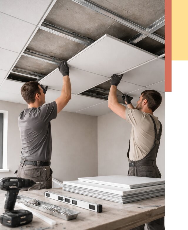 Монтаж кассетного потолка в Снежинске от 4676 руб/м2 — установка и сборка | ОТДЕЛОЧНИК-Снж