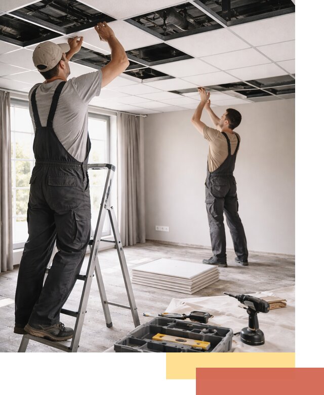 Замена плит подвесного потолка в Снежинске быстро и качественно