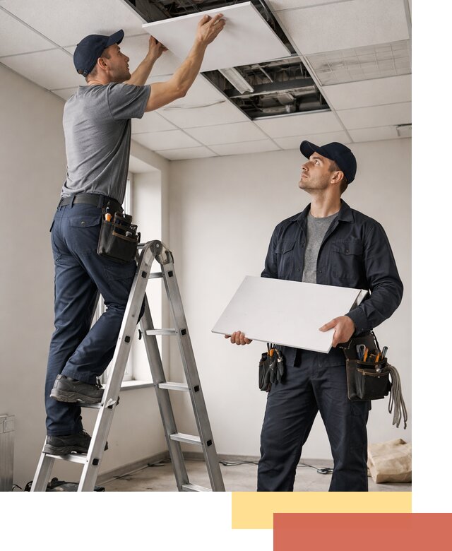 Обслуживание подвесного потолка в Снежинске — ремонт и чистка