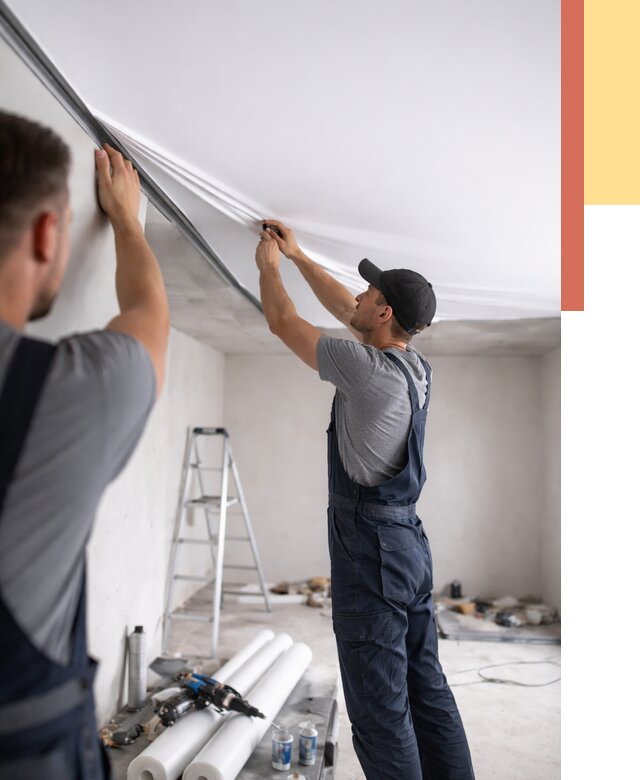 Монтаж матового натяжного потолка в Снежинске от 4676 руб./м² — быстро и недорого | ОТДЕЛОЧНИК-Снж