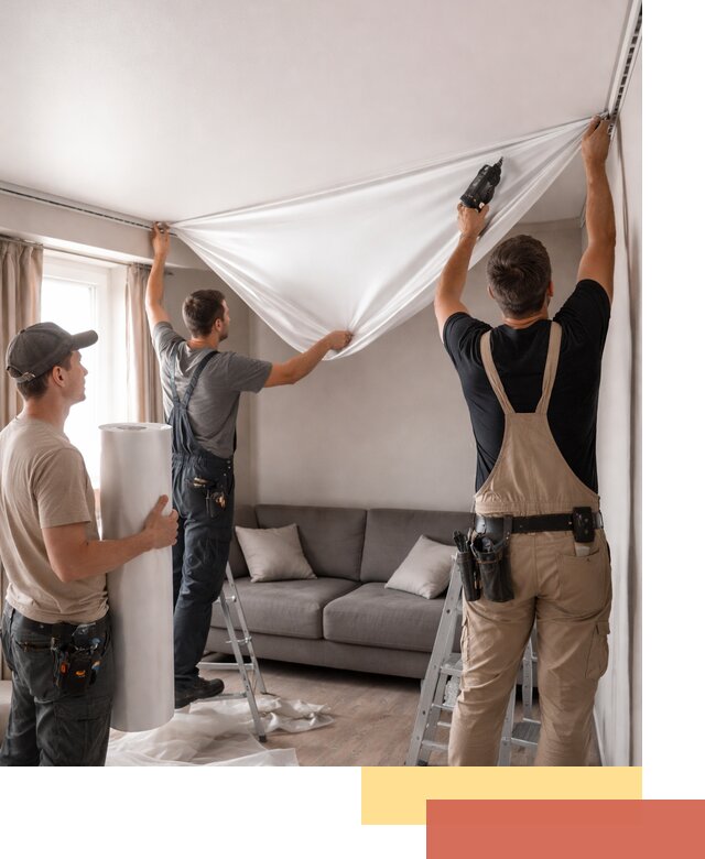 Монтаж сатинового натяжного потолка в Снежинске качественно и быстро