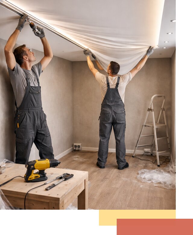 Монтаж натяжного потолка с подсветкой в Снежинске цена и сроки