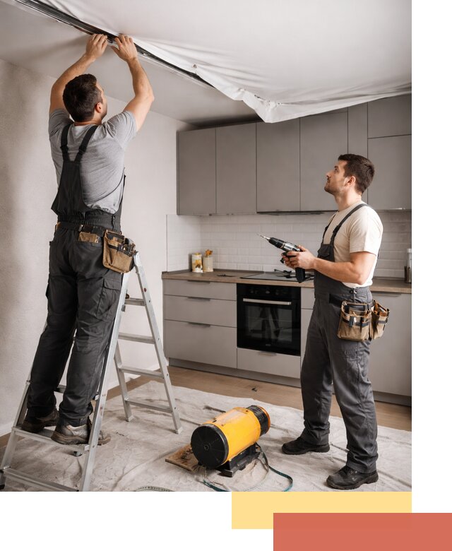 Монтаж натяжного потолка на кухне в Снежинске