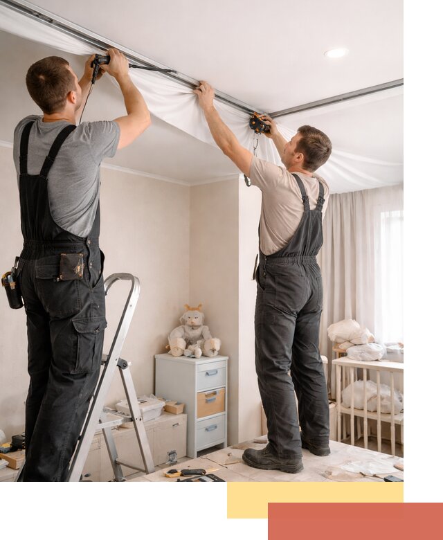 Монтаж натяжного потолка в детской комнате в Снежинске