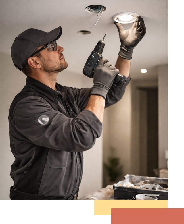 Установка точечных светильников в натяжной потолок в Снежинске