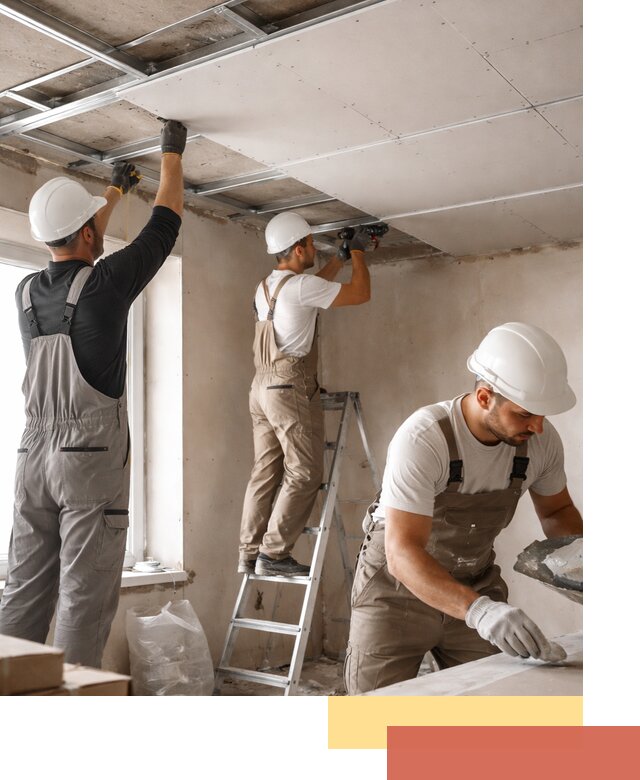 Одноуровневый потолок из гипсокартона в Снежинске — монтаж и отделка