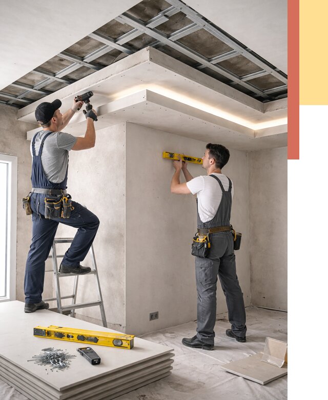 Двухуровневый потолок из гипсокартона в Снежинске от 1507 руб. под ключ | ОТДЕЛОЧНИК-Снж