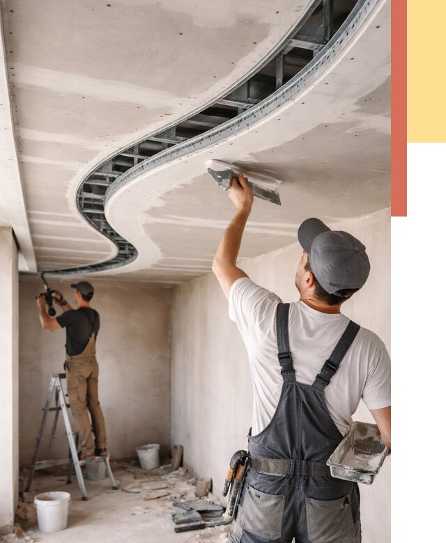 Криволинейный потолок из гипсокартона в Снежинске от 2182 руб./м2 | ОТДЕЛОЧНИК-Снж