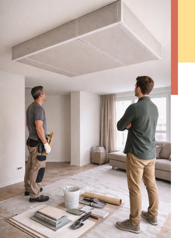 Короб на потолке из гипсокартона в Снежинске от 2286 руб. — монтаж и услуги под ключ | ОТДЕЛОЧНИК-Снж