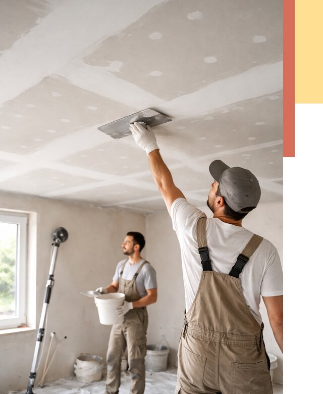 Шпаклевка потолка из гипсокартона в Снежинске от 3325 руб./м2 — услуги под ключ | ОТДЕЛОЧНИК-Снж