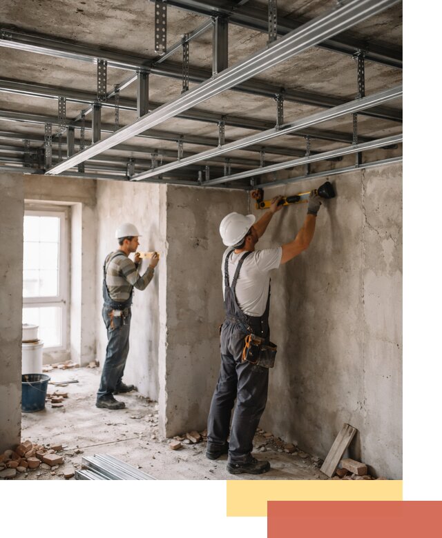 Монтаж каркаса потолка из профильного профиля в Снежинске