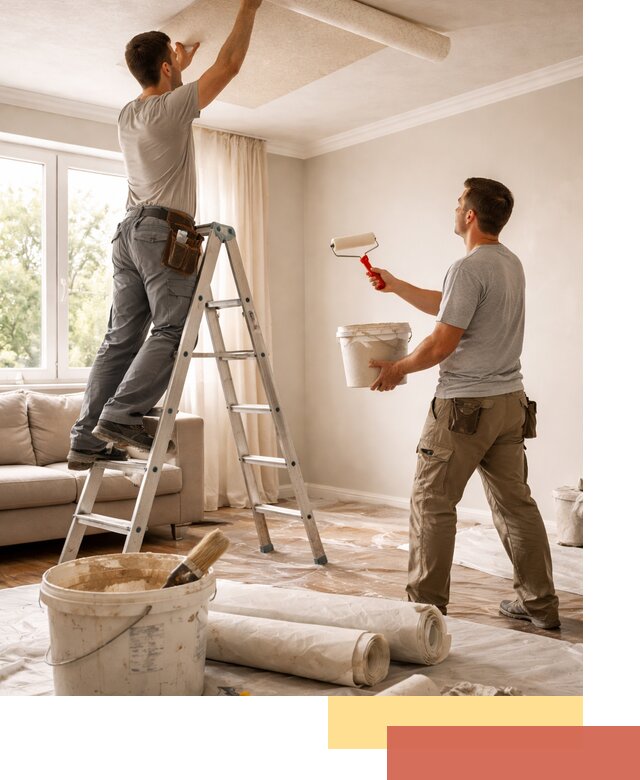 Поклейка обоев на потолок в Снежинске — качественно и быстро