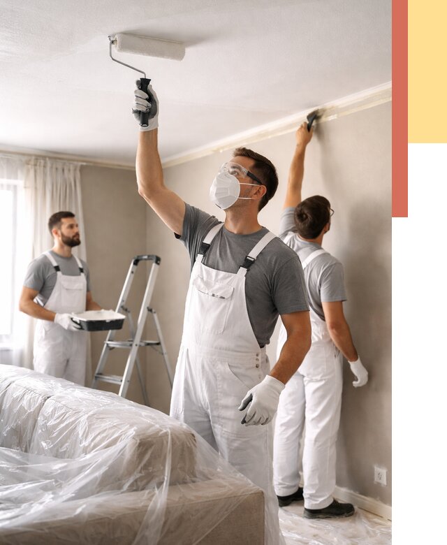 Покраска потолка водоэмельсионной краской в Снежинске от 2286 руб/м² — услуги под ключ | ОТДЕЛОЧНИК-Снж