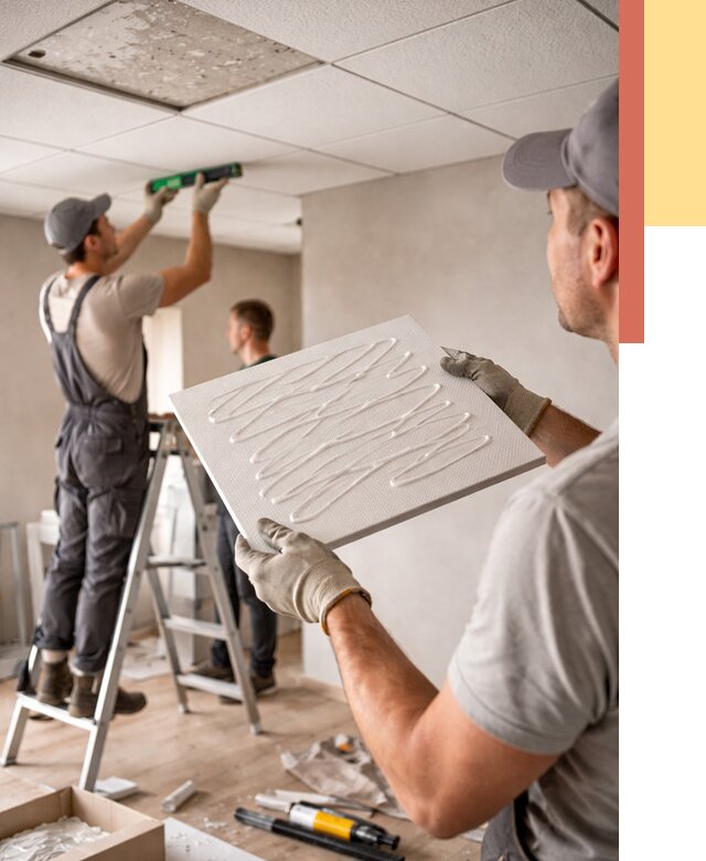 Монтаж потолочной плитки в Снежинске от 4676 руб. — быстро и недорого | ОТДЕЛОЧНИК-Снж