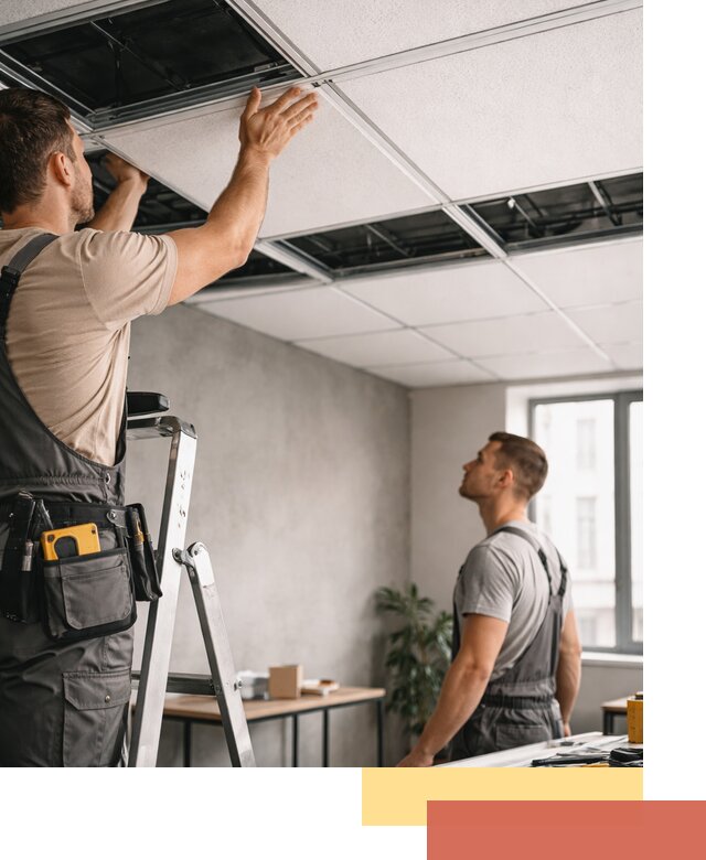 Монтаж потолочной плитки в Снежинске качественно и в срок