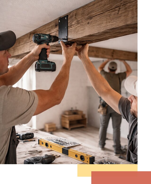 Монтаж декоративных потолочных балок в Снежинске