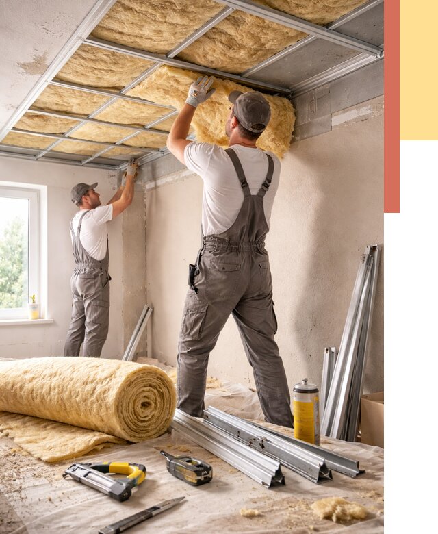 Утепление потолка в Снежинске от 7482 руб/м2 — недорого, быстро, под ключ | ОТДЕЛОЧНИК-Снж