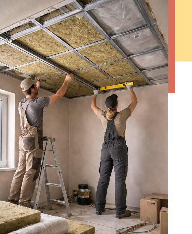 Шумоизоляция потолка в Снежинске от 1299 руб. под ключ — услуги ОТДЕЛОЧНИК-Снж